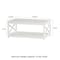 Hastings Home 2-tier Coffee Table with White Wood, Low Profile and X-Leg Design Room Furniture, Storage, Display 492379YWS - alternate 3